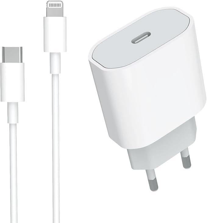 20W USB C Schnellladegerät, MFi Zertifiziert iPhone Ladegerät und iPhone Ladekabel, Netzteil PD Schnellladekabel USB C auf Lightning Kabel 1M für iPhone 14/14 Pro/14 Pro Max/14 Plus/13/12/11/XS/iPad<br>