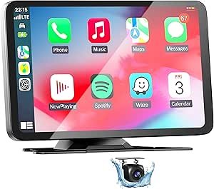 Wireless Car Stereo for Apple Carplay & Android Auto with Rear Camera 7" HD Touch Screen Car Play Screen with Mirror Link, Siri Voice Control, GPS Navigation, AUX for All Vehicles<br>