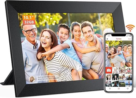 FRAMEO WiFi Digital Photo Frame, MAGICRAVEN 10.1" 32GB 1200x800 Smart Cloud Digital Picture Frame, IPS Touch Screen Display, Smart Detection, Auto-Rotate, Share Photos Or Videos from Anywhere Anytime<br>