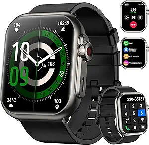 Smart Watch for Men Women, 1000 mAh 100 Day Battery Life, 1.85" Fitness Tracker with Call Function, 110+ Sport Modes, Heart Rate, Sleep Monitor Fitness Watch, IP68 Waterproof, Compatible iOS Android<br>