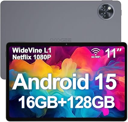 DOOGEE U11 Android 15 Tablets, 11 Inch Tablet, 16GB+128GB/2TB, 8580mAh, 90 Hz Screen Gaming Tablet, Octa Core Android Tablets, 5G WiFi/Widevine L1/ Netflix/Face Unlocking/ 13MP+5MP/OTG/GPS - Gray<br>