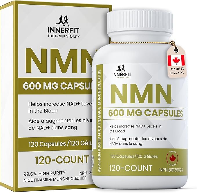 120 Capsules NMN Supplement 600 mg per Capsule, Industry Highest 143,000 mg NAD⁺ equivalent, with ultra high purity of 99.6% of NMN supplement CANADA Manufactured | Boosts Cellular Energy & Metabolism Supports Cellular Health & Nutrient Metabolism | 4 Month supply