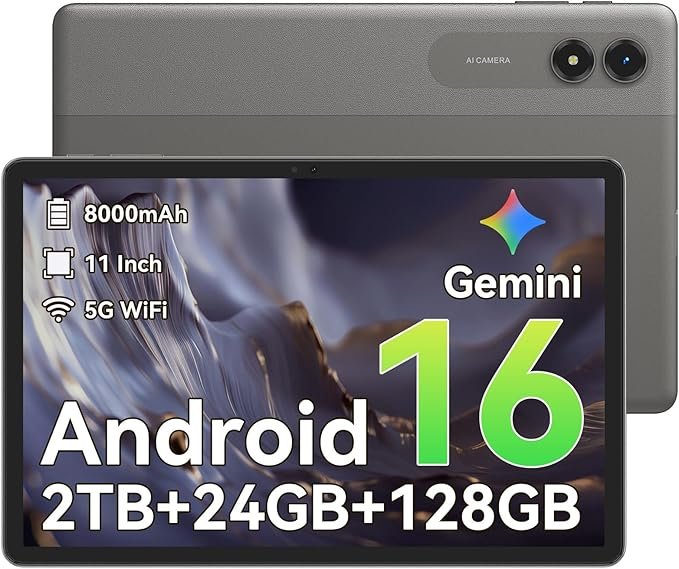 Android 16 Tablet,11 Inch Tablet with 24GB RAM 128GB ROM